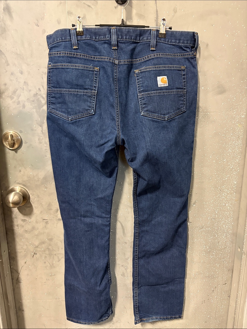 Carhartt Indigo Blue Denim Jeans with Back Logo Patch